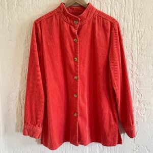 Chadwicks Bright Orange Corduroy Shacket Jacket Size XL